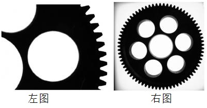 远心镜头与普通工业镜头拍摄齿轮对比